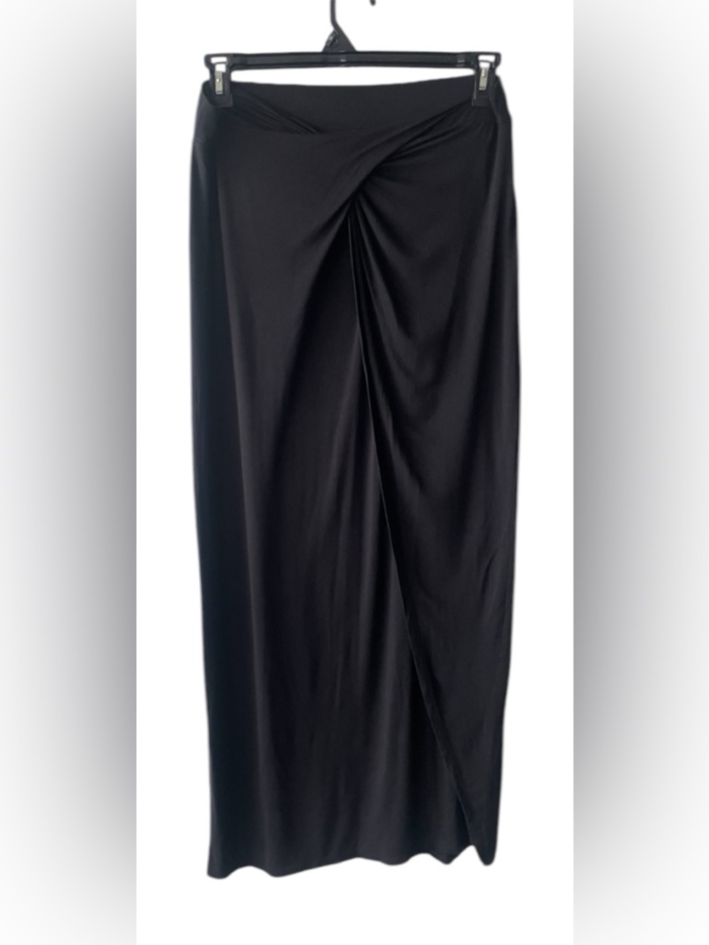 Bisou Bisou Black Twist Front Maxi Skirt
